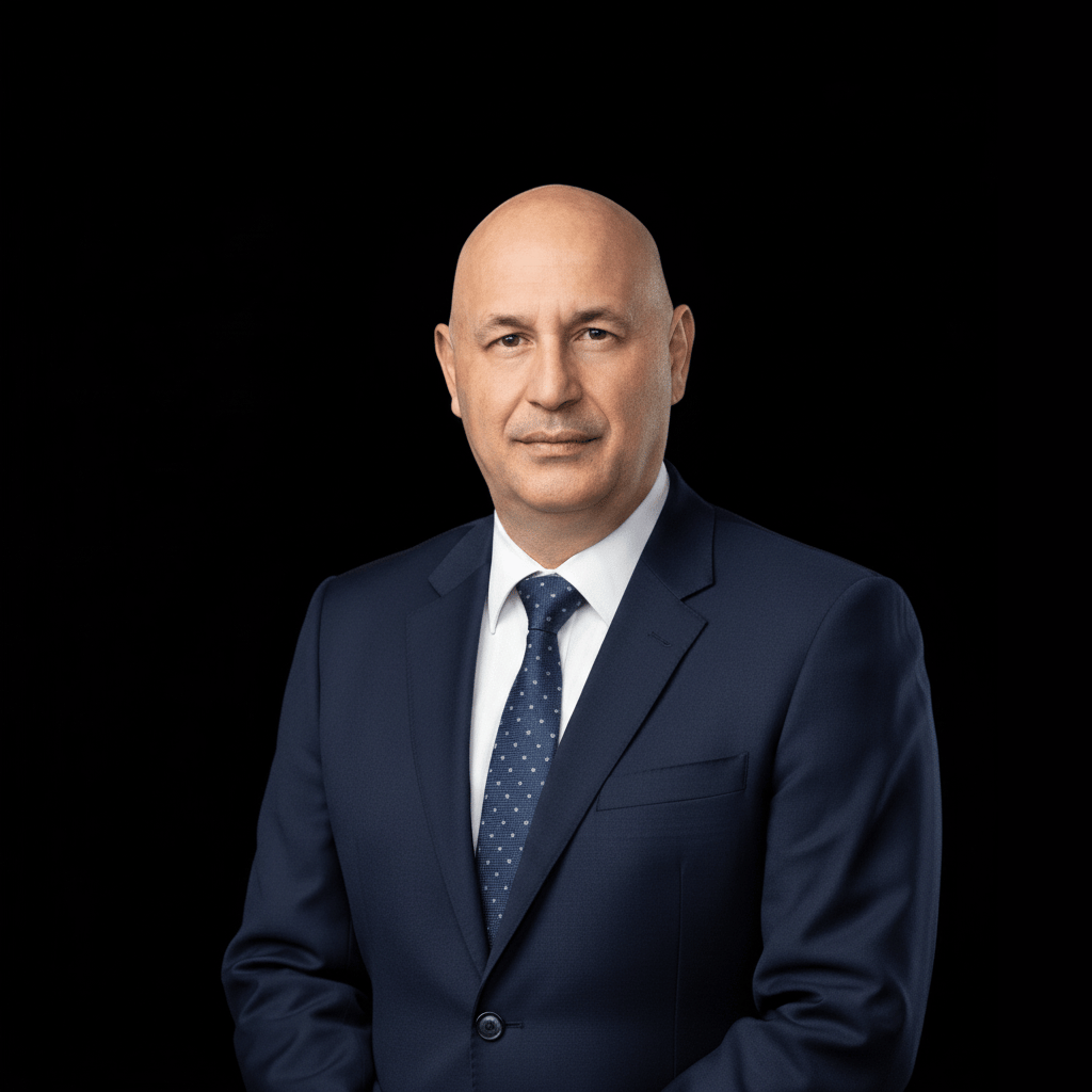 George Halikiotis in a suit, professional headshot.