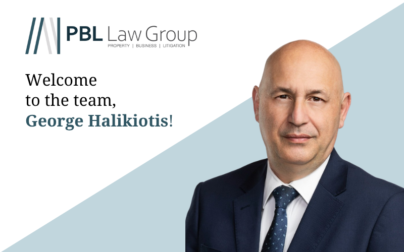 PBL Law Group welcomes George Halikiotis, new partner in corporate & commercial practice. Headshot of George.