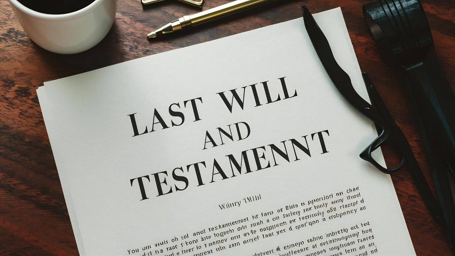 Last Will and Testament document with pen and scissors, relevant to small estates and probate in NSW.